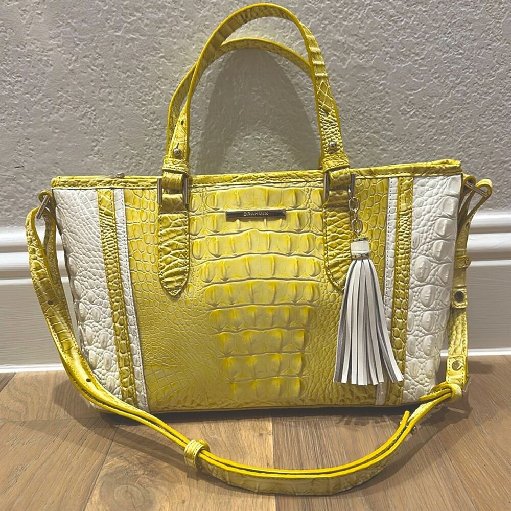 NWT Brahmin Mini Asher Lemonade Honeybee Handbag